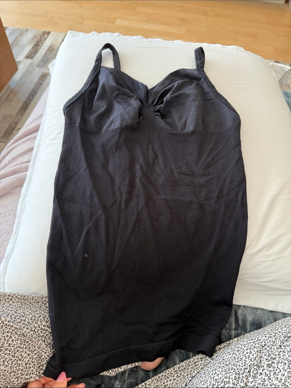 Amazon Black Stretch Slip Chemise with Built-In Bust Support
